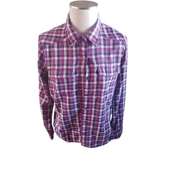 Women's The North Face large purple Plaid - Picture 1 of 4